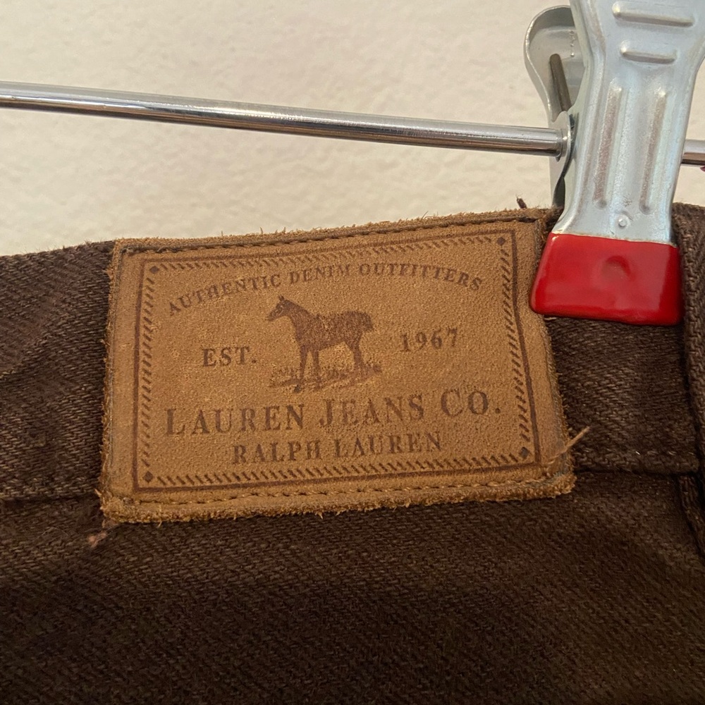 Ralph Lauren Jeans Co Chocolate Brown Straight Leg Denim Jeans Sz 16W - Picture 4 of 9